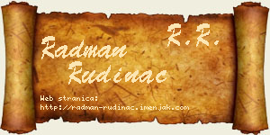 Radman Rudinac vizit kartica